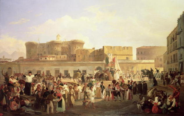 Neapolitan Folk Life At The Largo Di Castello — Carl Wilhelm Goetzloff