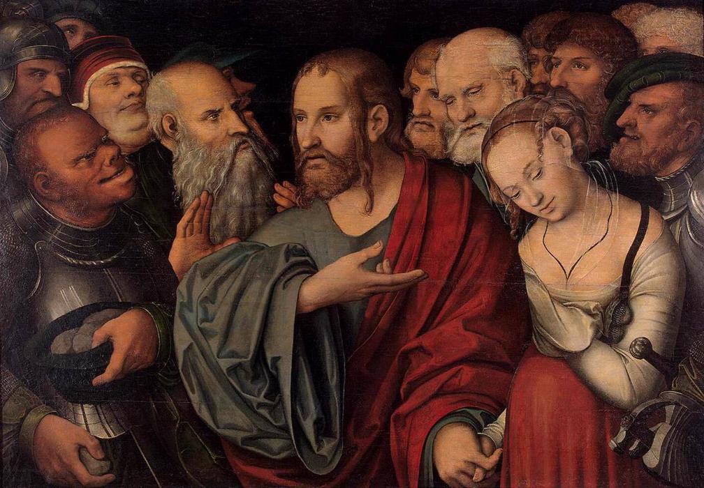 Christ And The Woman Taken In Adultery — Lucas Cranach The Younger