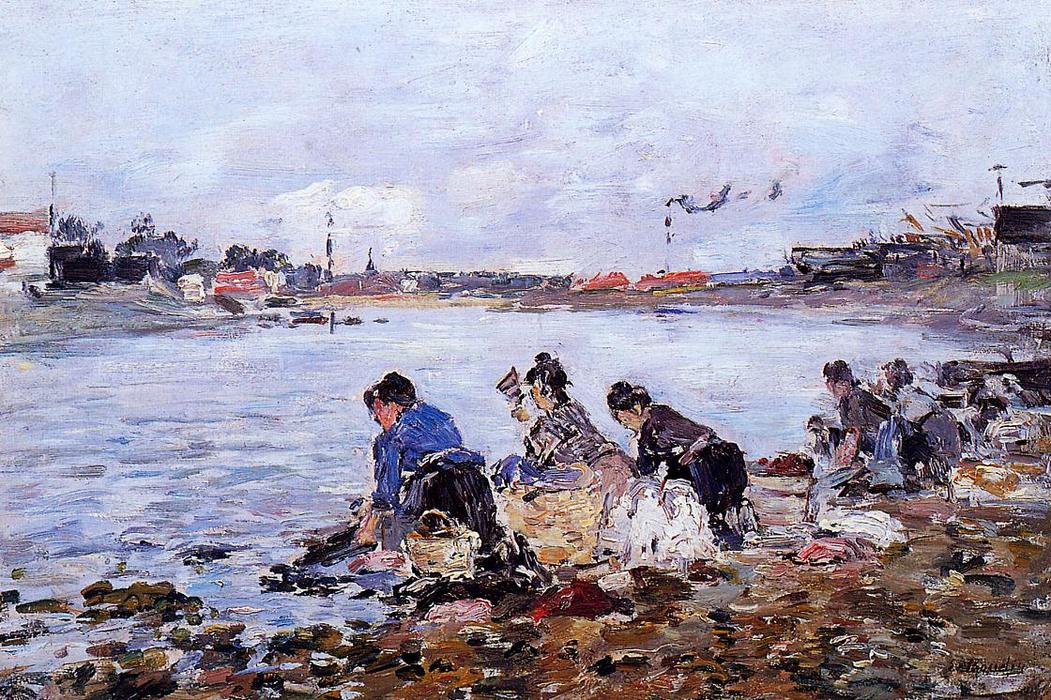 Laundresses On The Banks Of The Touques — Eugène Louis Boudin