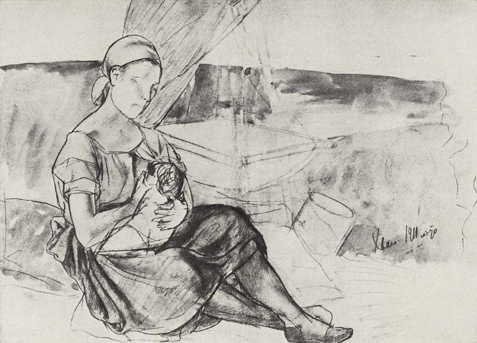Sketch For A Picture Of Mother — Kuzma Petrov-vodkin