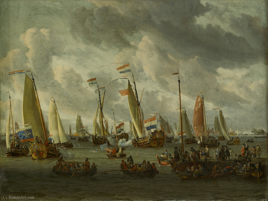 Het Spiegelgevecht Op Het Ij Ter Ere Van Het Moskovisch Gezantschap Spiegelgevecht — Abraham Storck (sturckenburch)