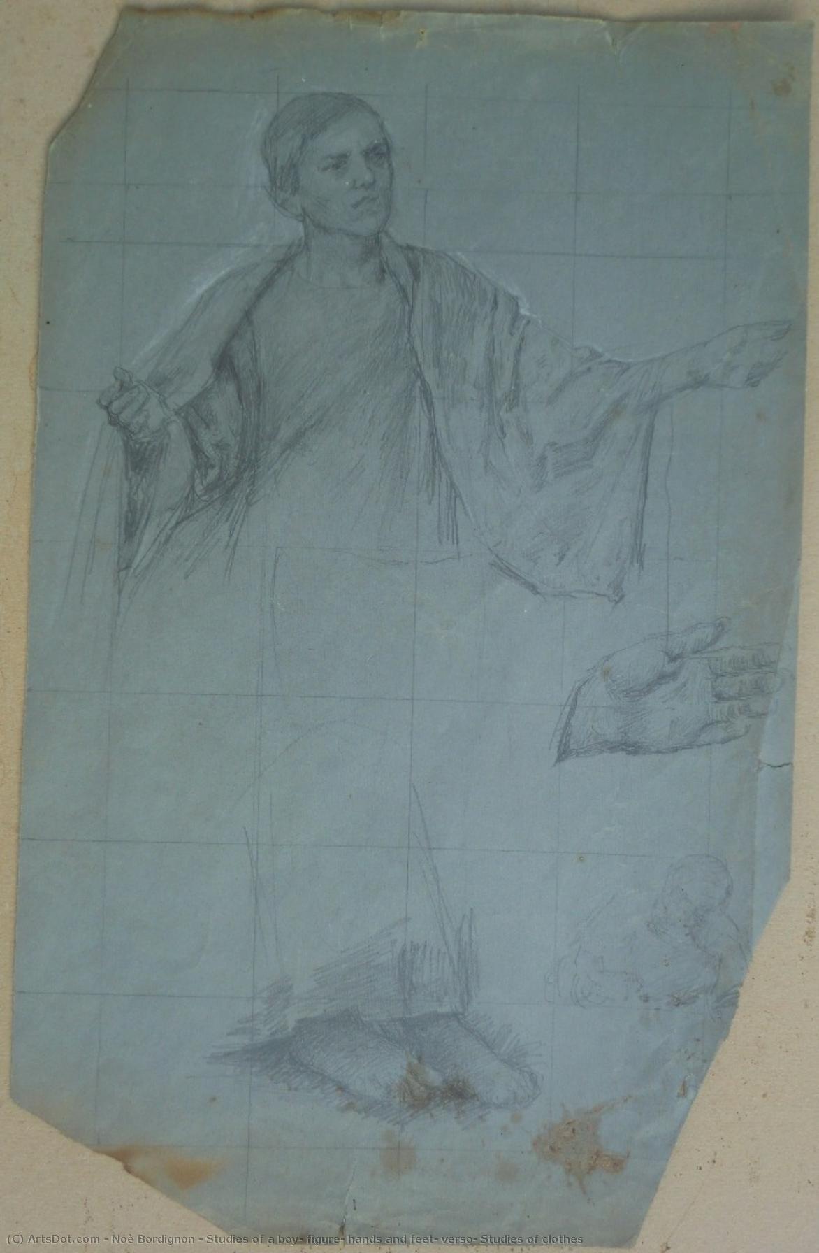 Studies Of A Boy, Figure, Hands And Feet, Verso: Studies Of Clothes — Noè Bordignon