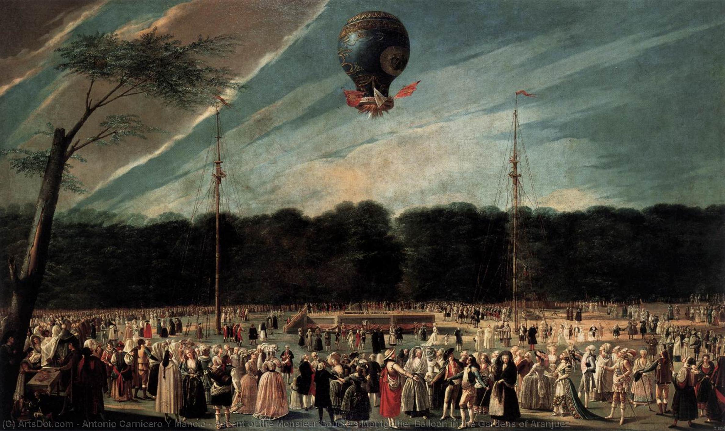 Ascent Of The Monsieur Bouclé's Montgolfier Balloon In The Gardens Of Aranjuez — Antonio Carnicero Y Mancio