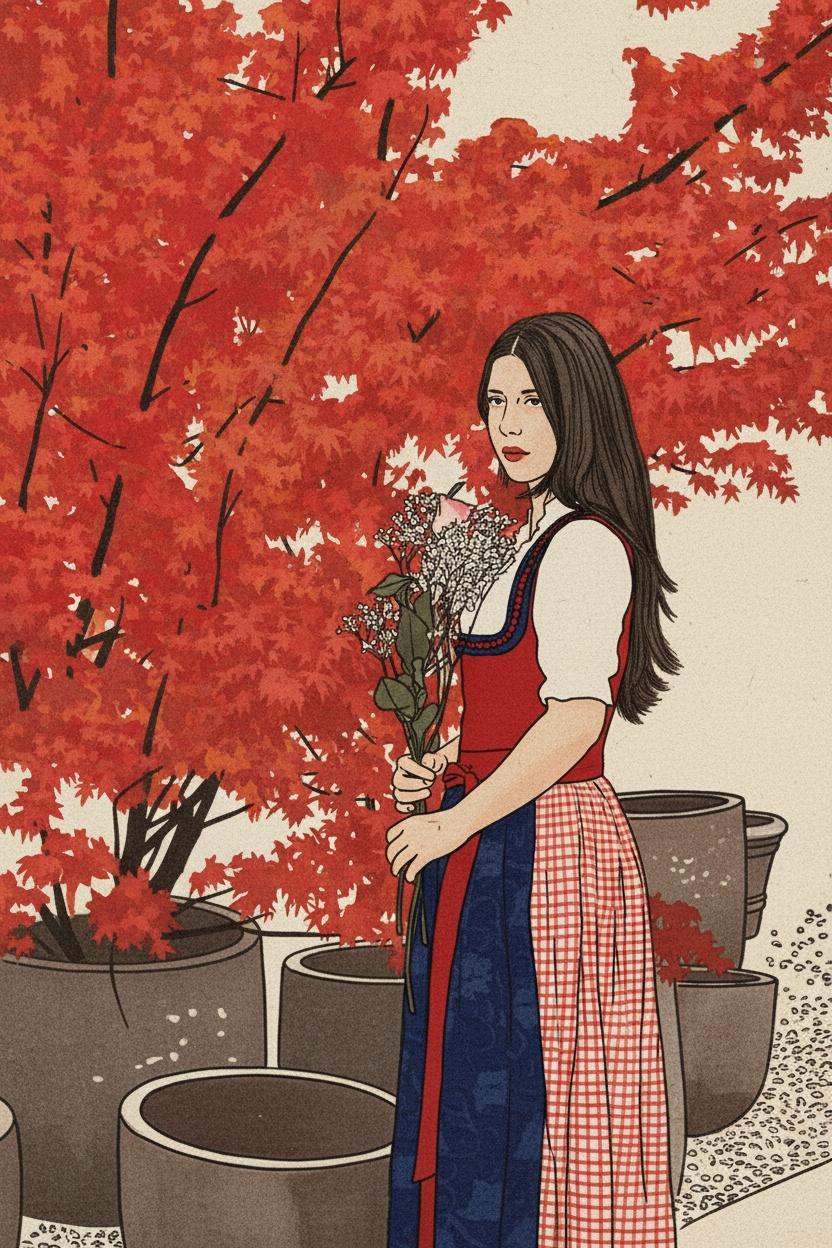 Crimson Reverie: Reflections Of An Autumn Garden — Olivier Rivière