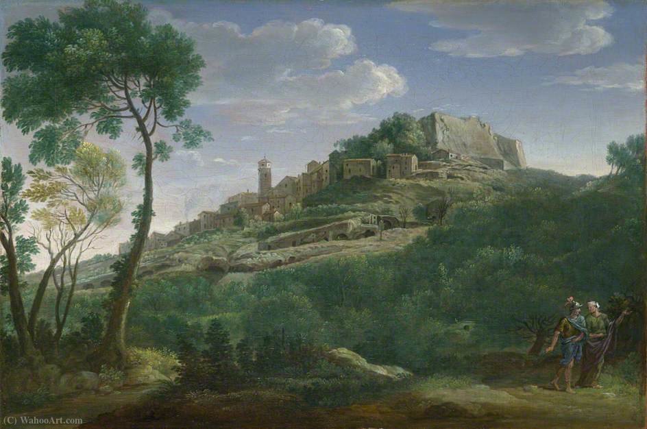 A Landscape With An Italian Hill Town — Hendrik Frans Van Lint