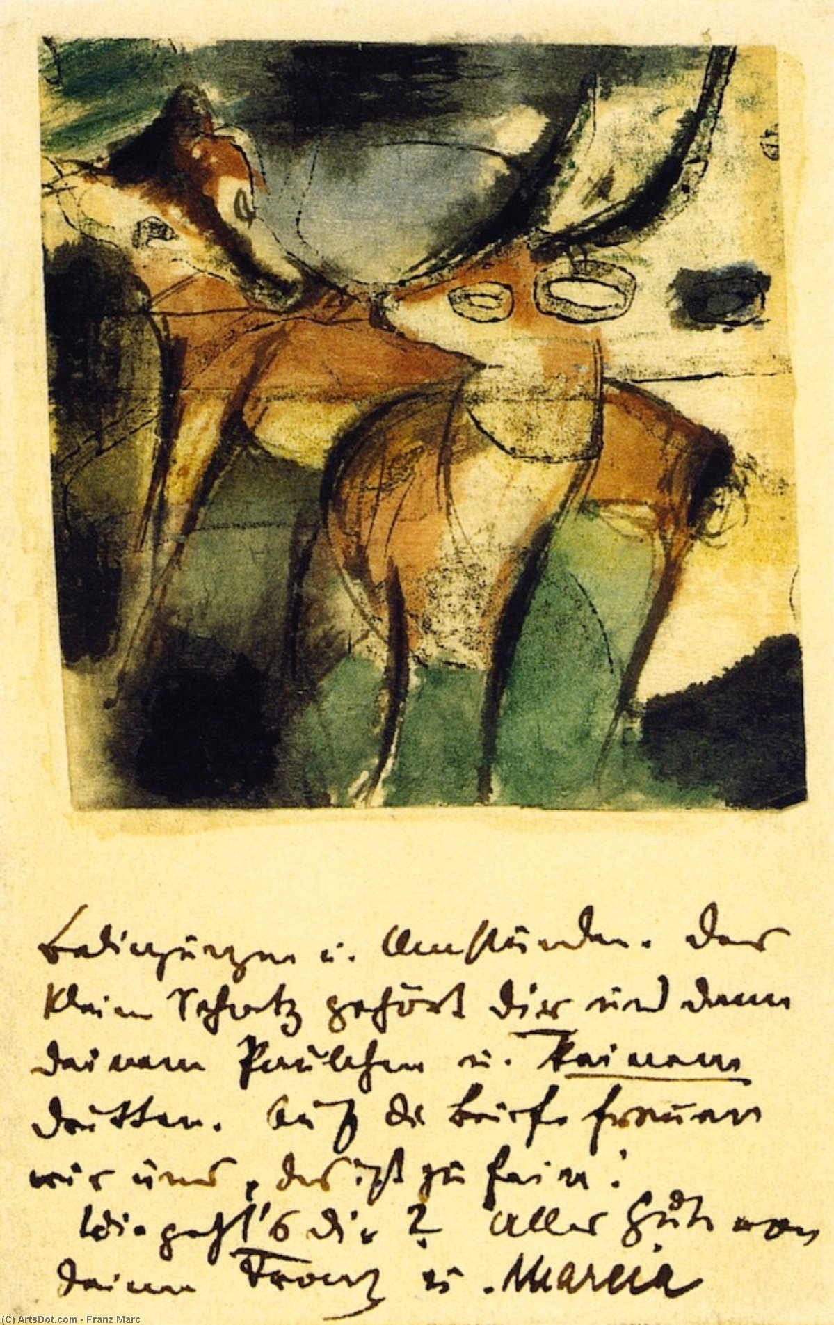 Two Animals (also Known As Gazelle And Fox) — Franz Marc