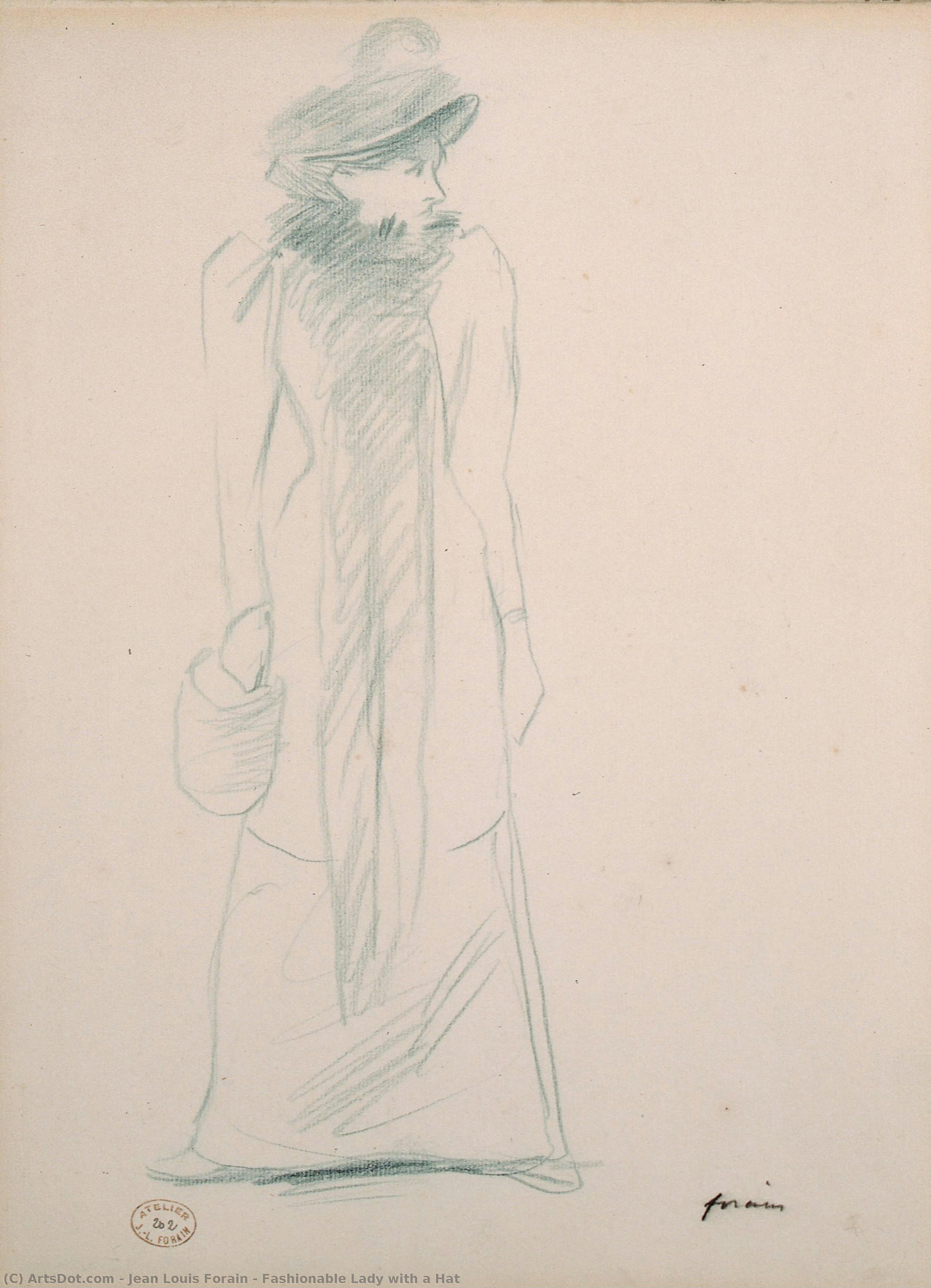Fashionable Lady With A Hat — Jean Louis Forain