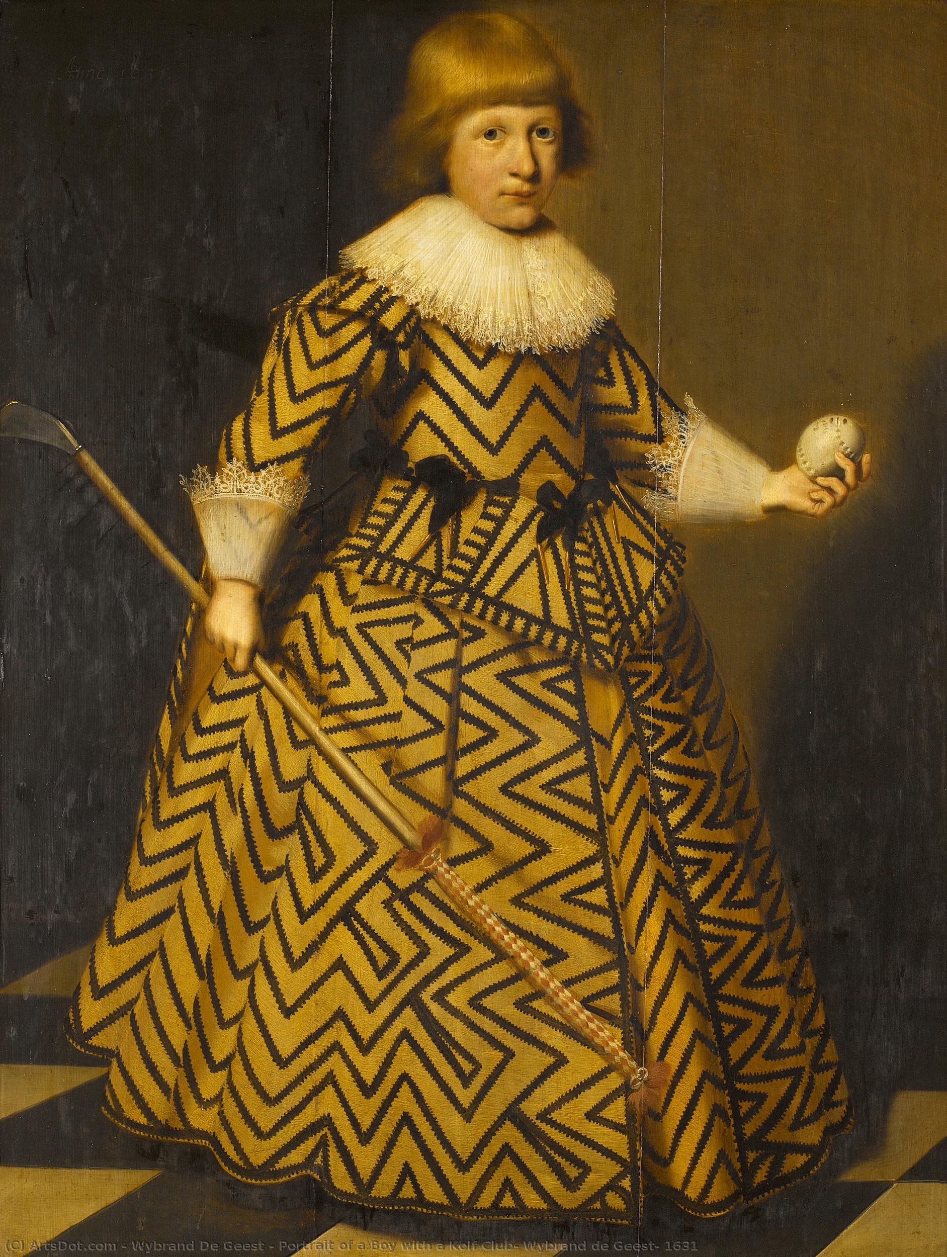 Portrait Of A Boy With A Kolf Club, Wybrand De Geest, 1631 — Wybrand Simonsz. De Geest