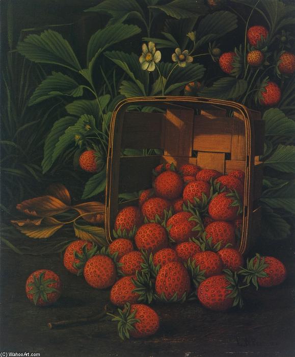 Strawberries Spilling From A Basket And Growing On A Bush — Levi Wells Prentice