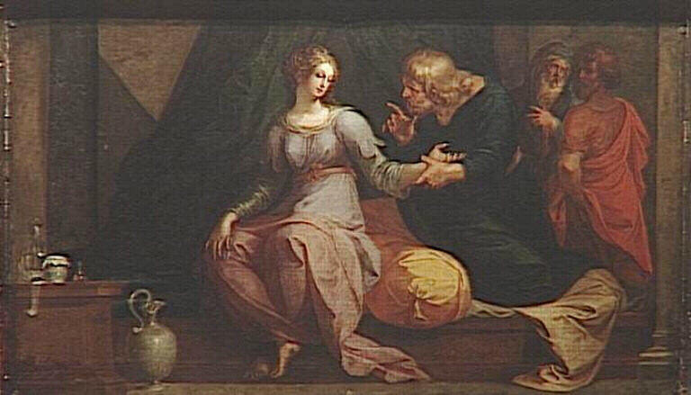 Le Médecin Acestinus Examine Chariclée Première Entrevue De Calasiris Et Chariclée (ancien Titre) Chariclès Et Chariclée (ancien Titre) — Dubois Ambroise (ambrosius Bosschaert)