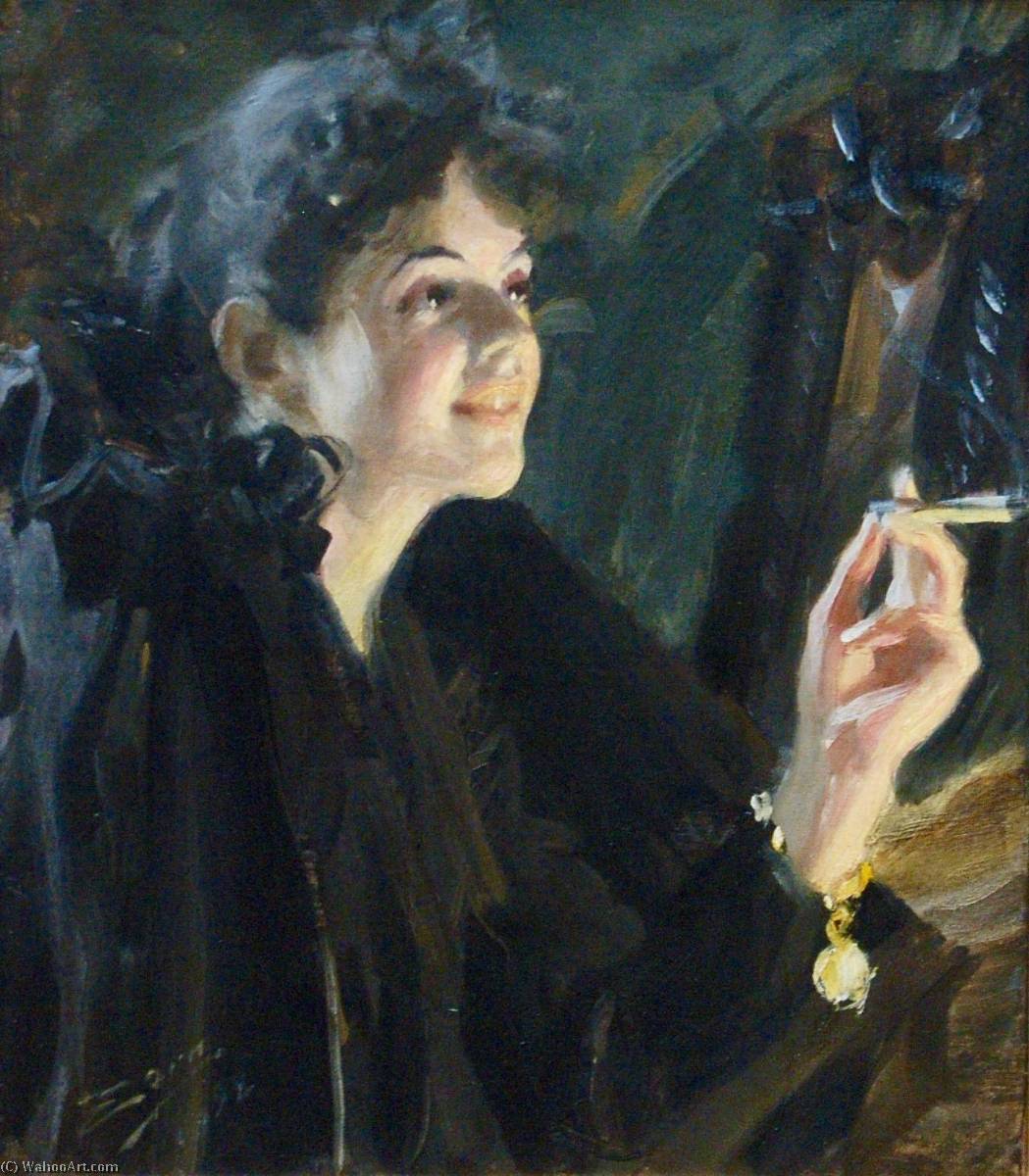 Français La Fille À La Cigarette — Андерс Зорн