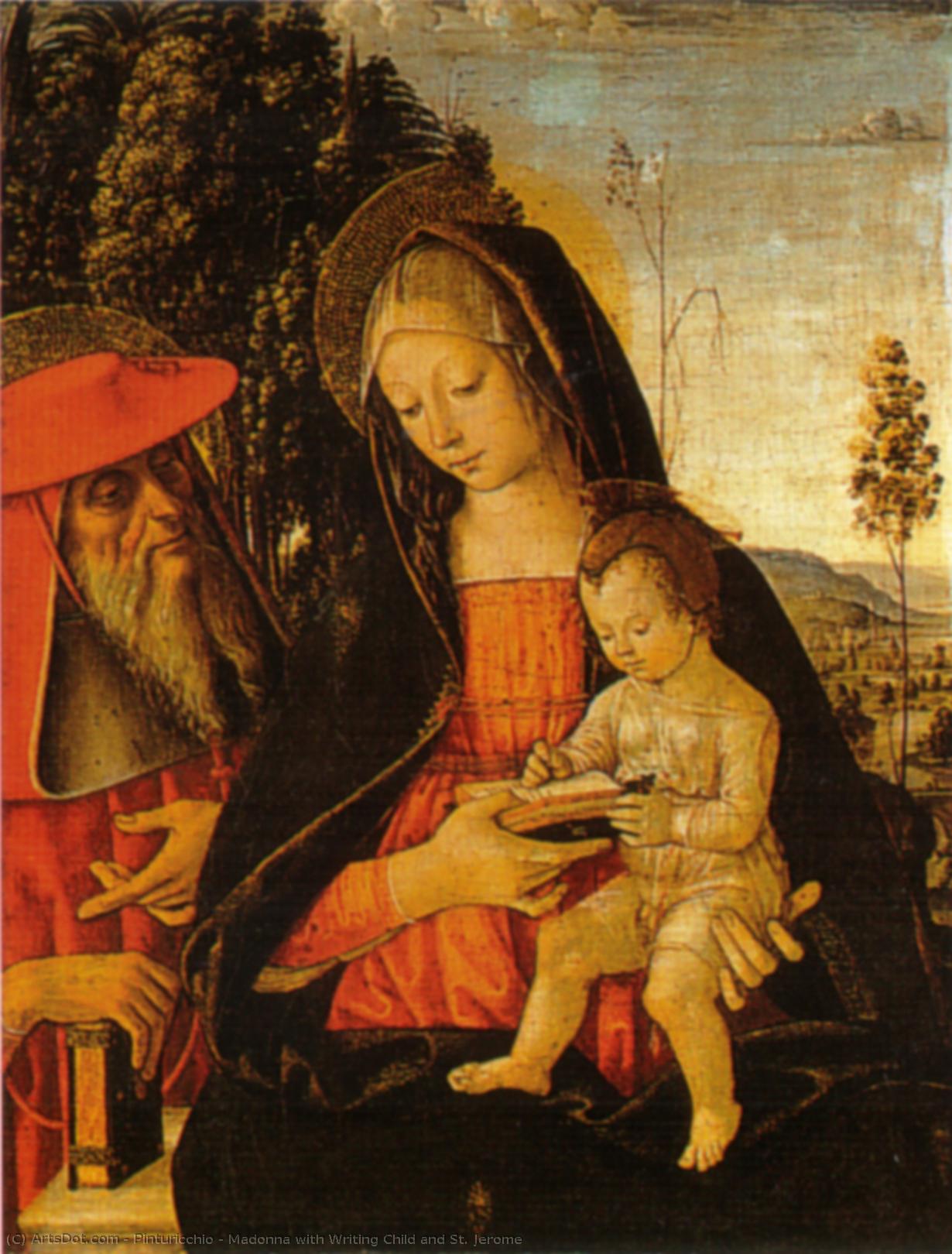 Madonna With Writing Child And St. Jerome — Pinturicchio