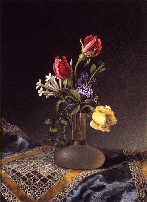Flowers In A Frosted Vase — Martin Johnson Heade