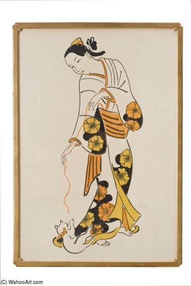 Japanese Girl With Cat — Léonard Tsuguharu Foujita