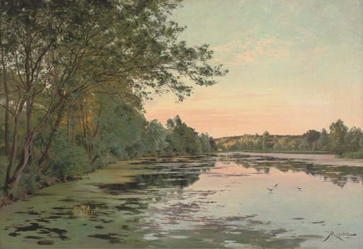 Still Waters At Dusk — Albert Gabriel Rigolot