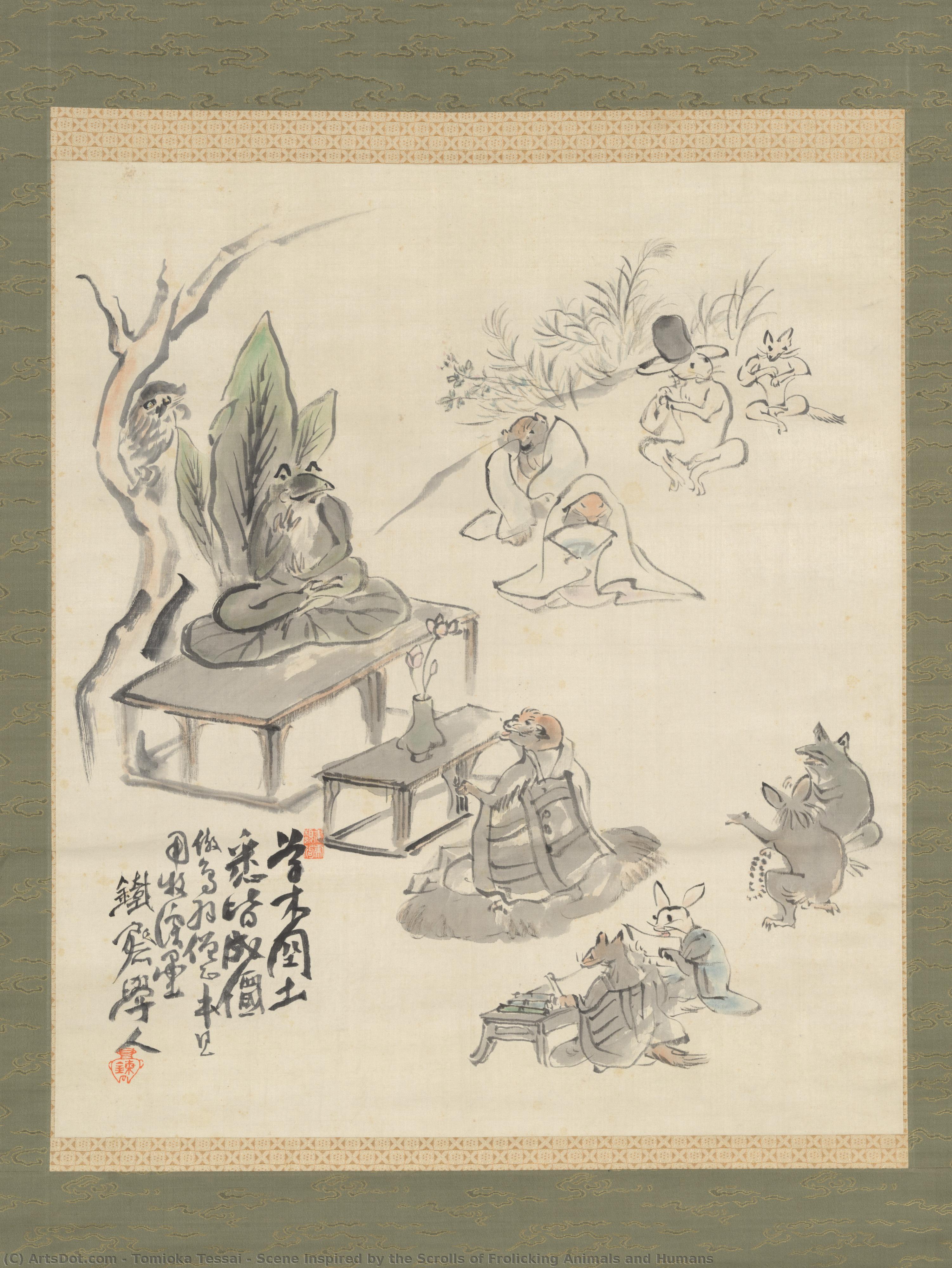 Scene Inspired By The Scrolls Of Frolicking Animals And Humans — Tomioka Yusuke