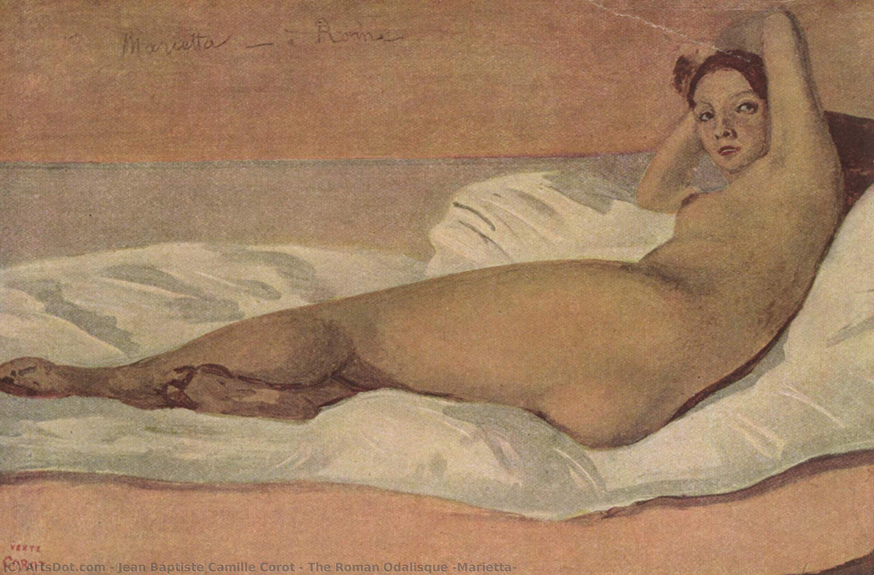 The Roman Odalisque (marietta) — Jean-baptiste-camille Corot