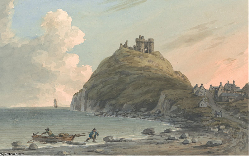 Ruins Of Cricceith Castle And Part Of The Town On The Bay On Cardigan — John Warwick Smith