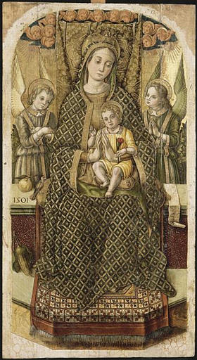 La Vierge Et L'enfant Tronant Entre Deux Anges — Vittore Crivelli