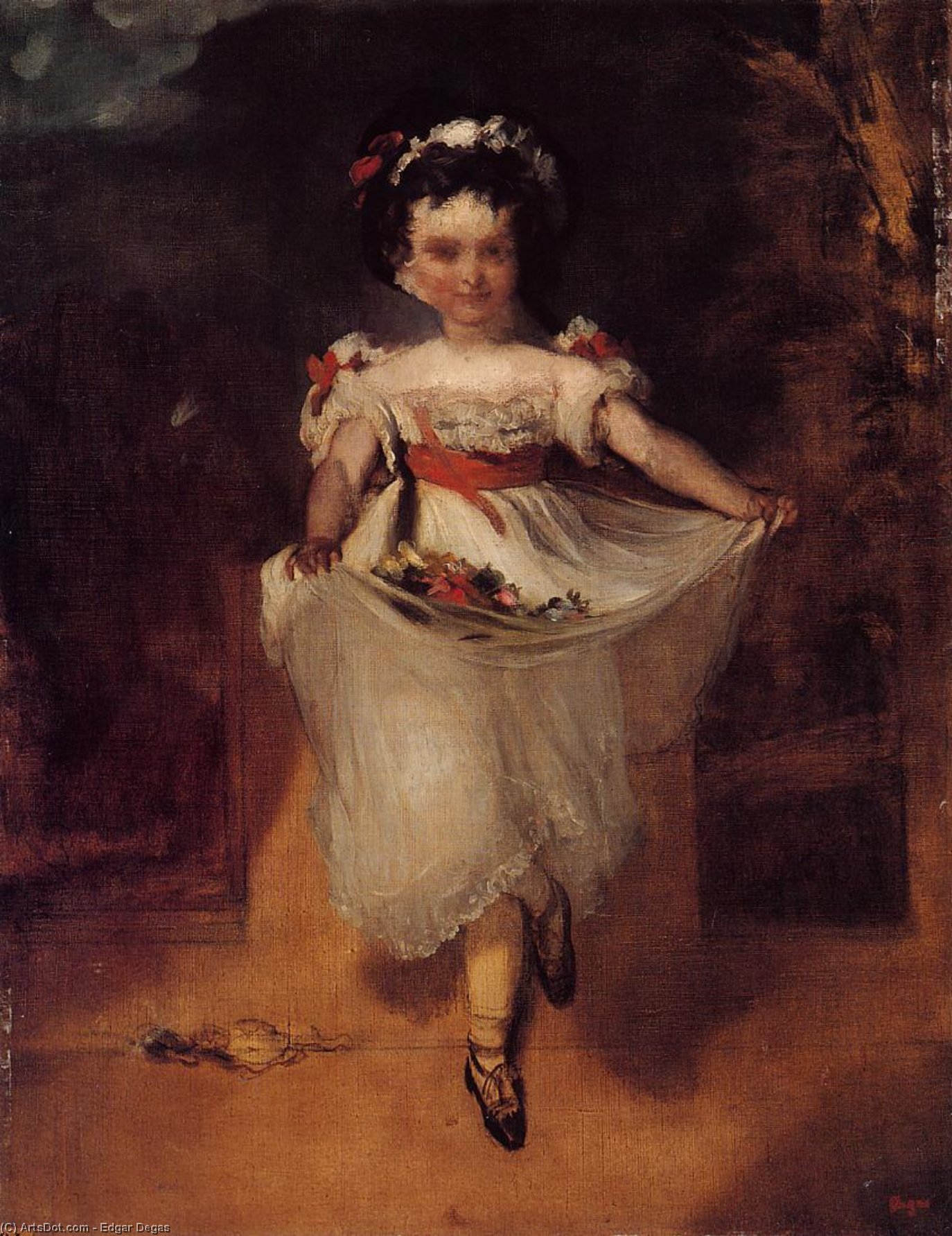 Niña Con Flores En Su Delantal — Hilaire-germain-edgar Degas