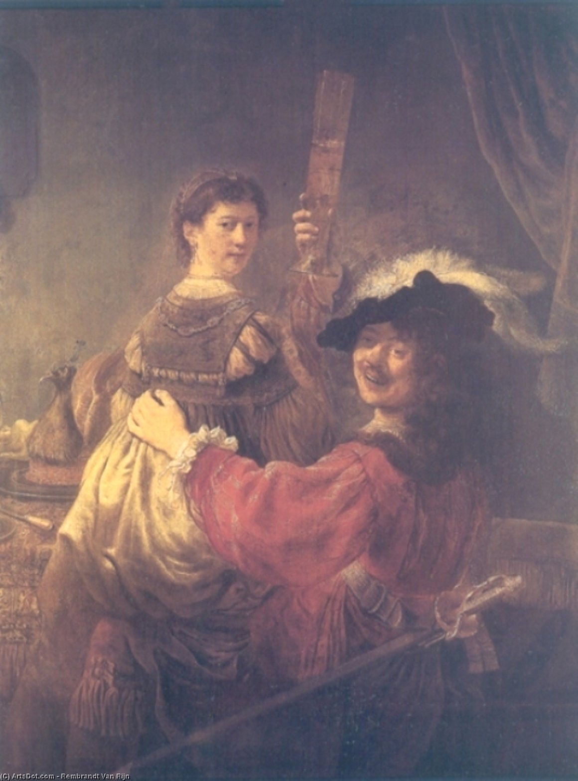 Rembrandt Y Saskia En La Escena Del Hijo Pródigo En La Taberna — Rembrandt Van Rijn