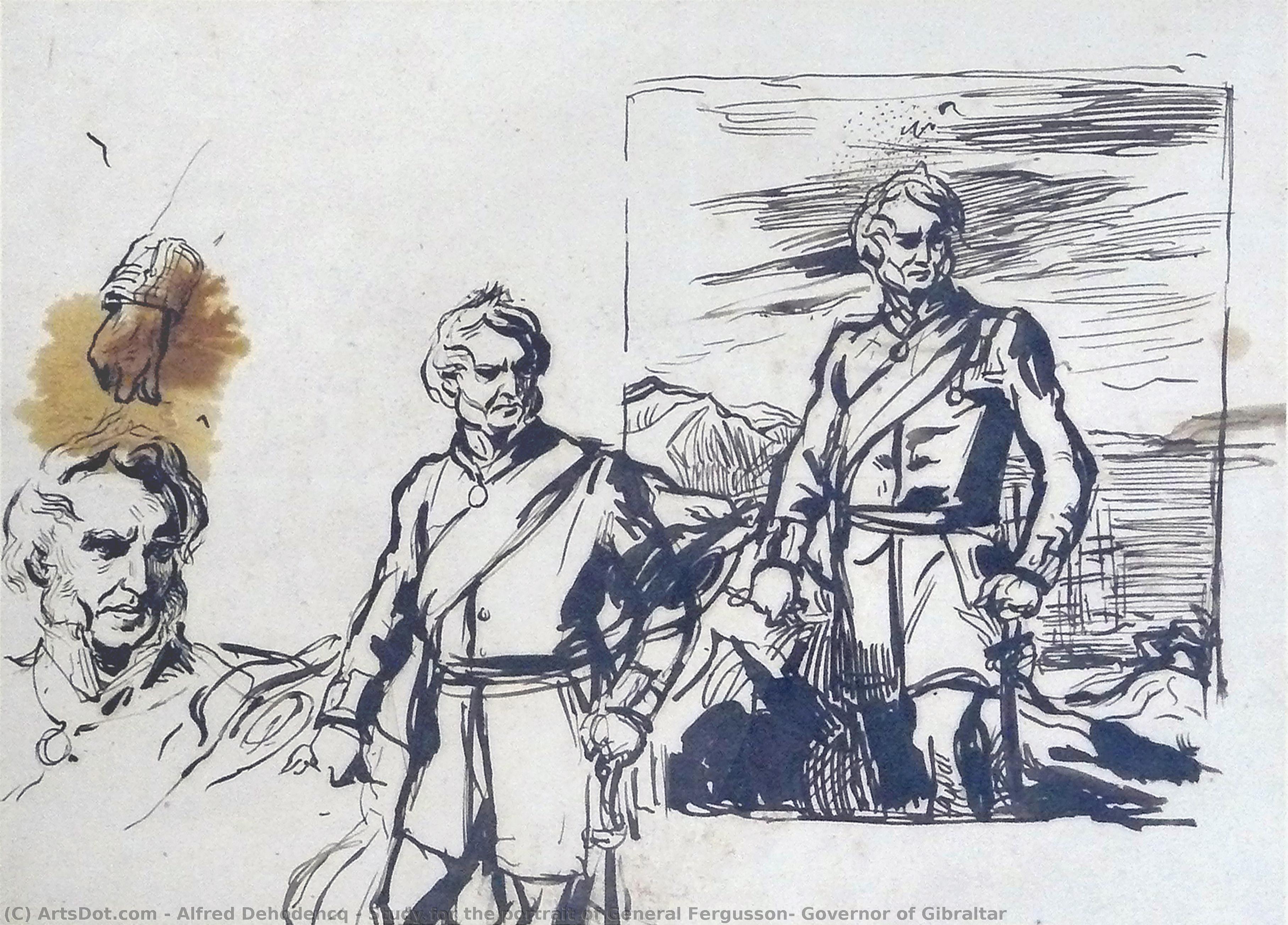 Study For The Portrait Of General Fergusson, Governor Of Gibraltar — Alfred Dehodencq