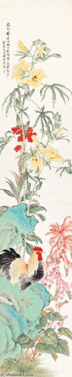 Flower And Rooster — Huang Shanshou