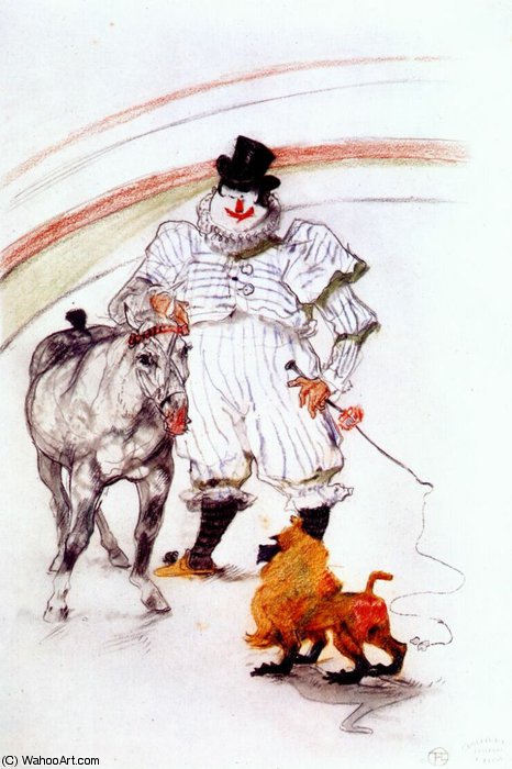 At The Circus, Horse And Monkey Dressage — Henri De Toulouse-lautrec