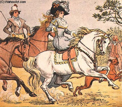 A Fine Lady On A White Horse From Ride A Cock Horse — Randolph Caldecott
