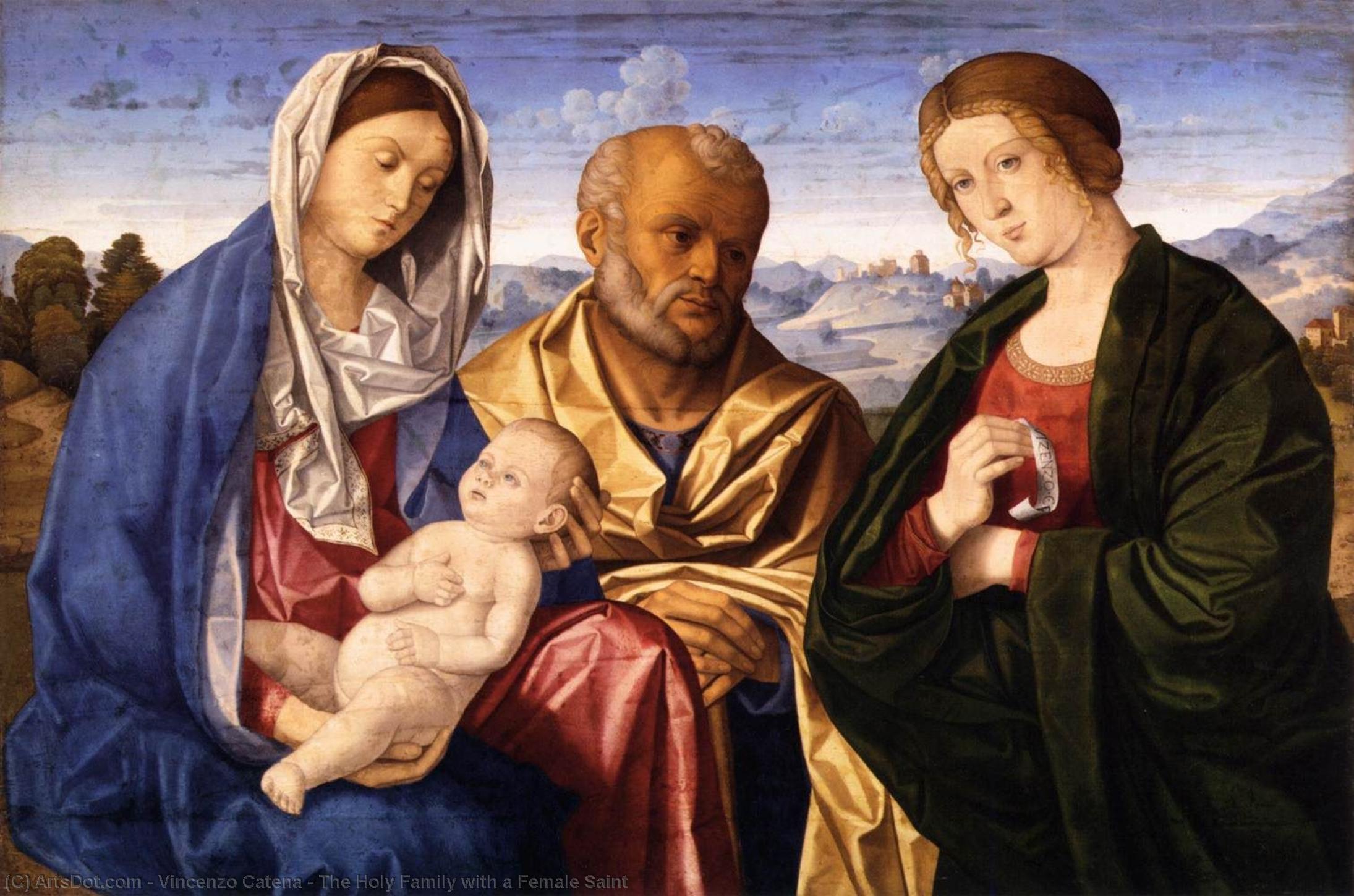 The Holy Family With A Female Saint — Vincenzo Catena