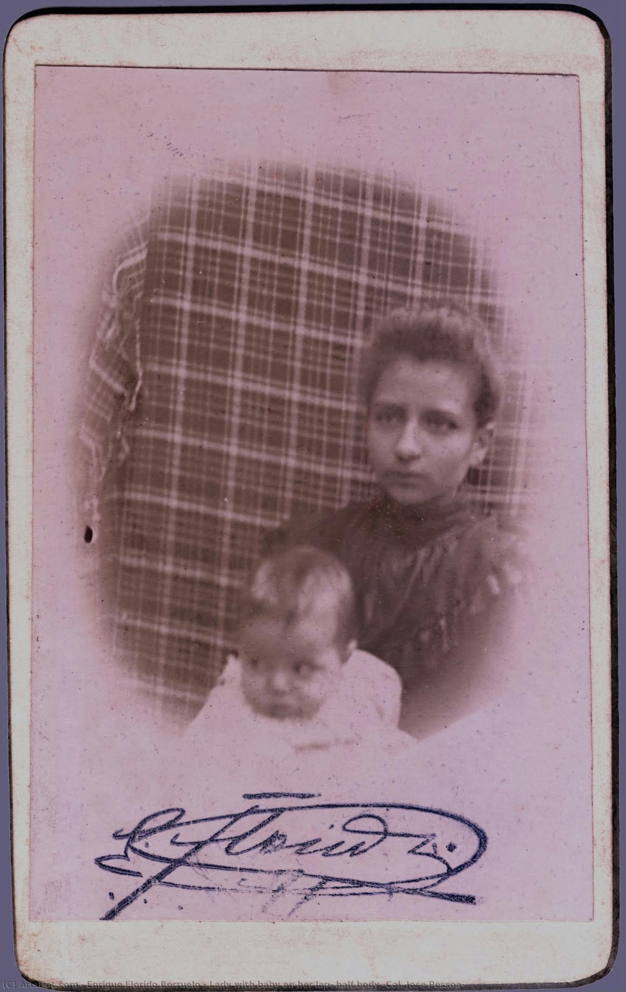 Lady With Baby On Her Lap, Half Body (col. Jose Pessoa) — Enrique Florido Berruelo