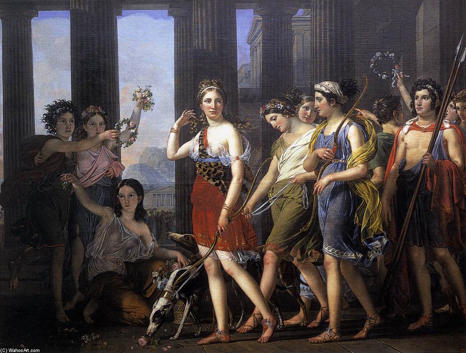 The Fair Anthia Leading Her Companions To The Temple Of Diana In Ephesus — Joseph Paelinck