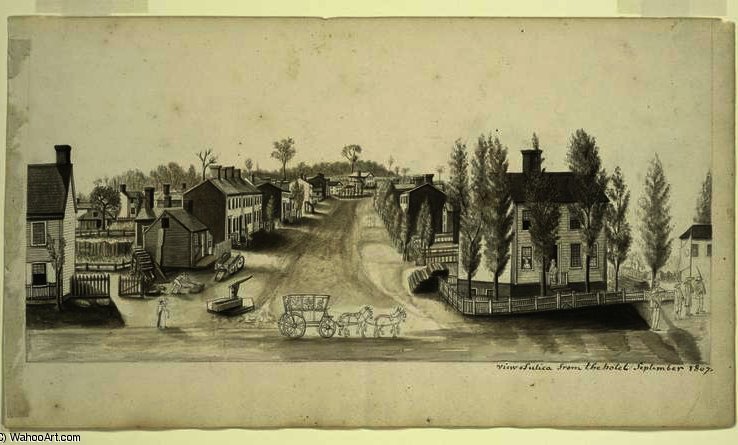 View Of Utica From The Hotel September — Anne Marguerite Hyde De Neuville