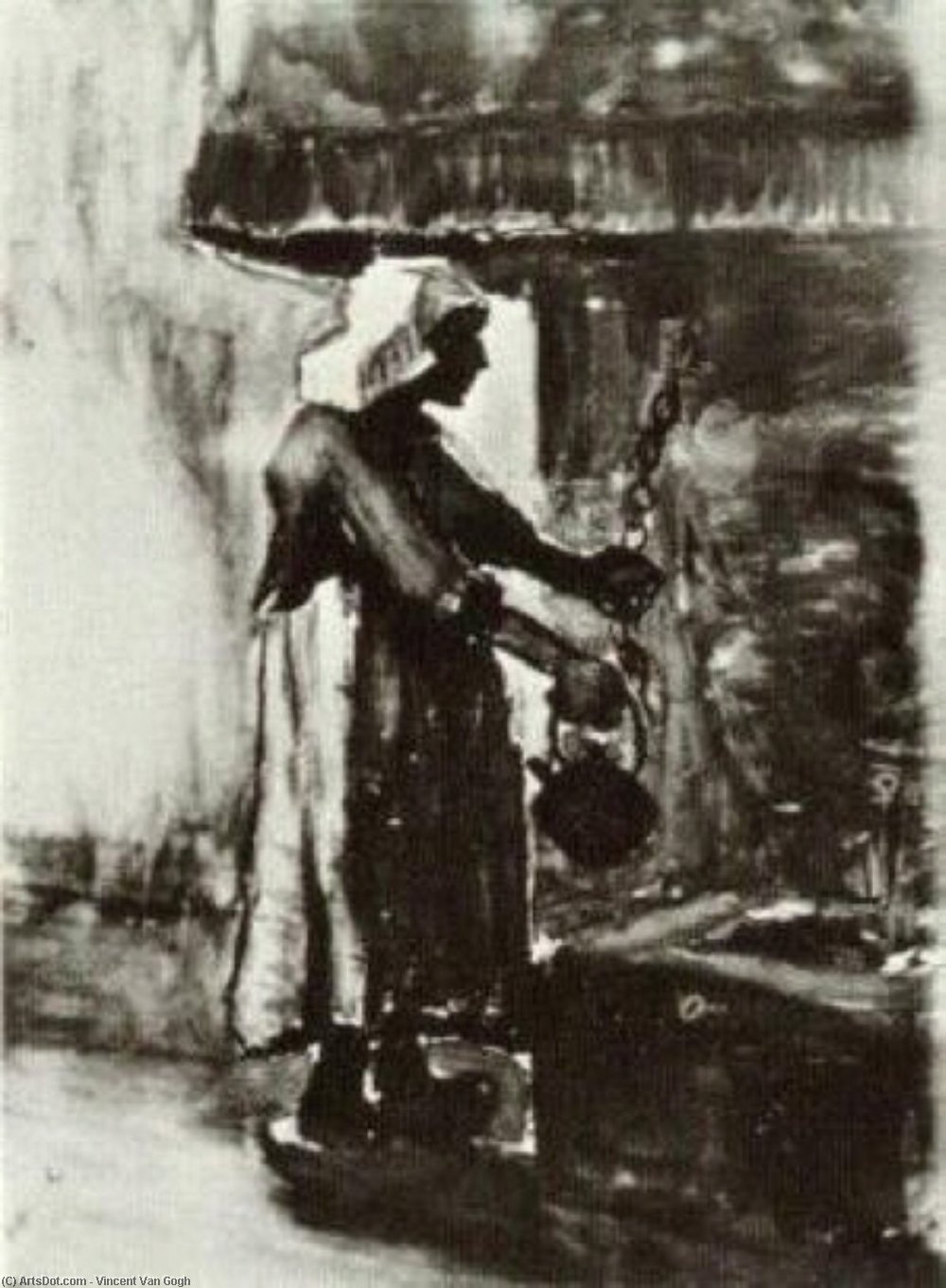 Mujer Con Cántara Junto A La Chimenea — Vincent Willem Van Gogh