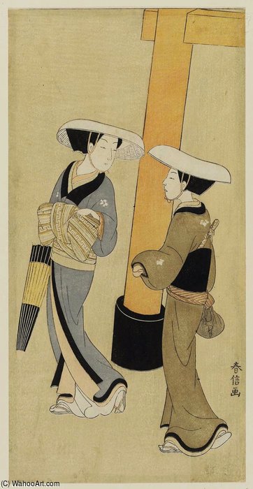 Two Travelling Nuns — Suzuki Harunobu