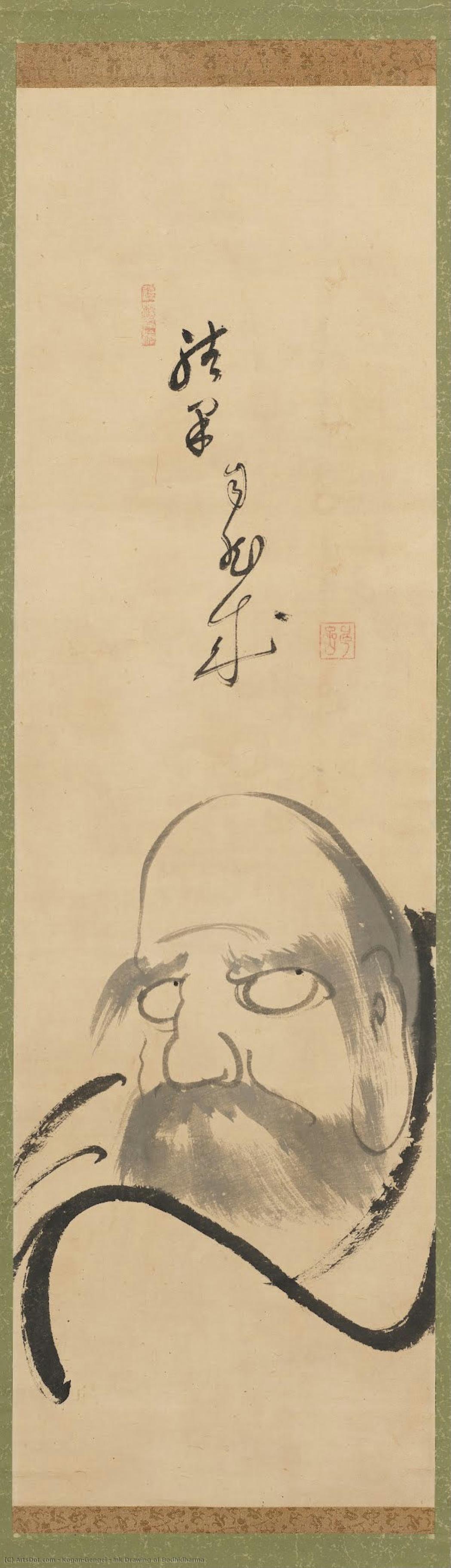 Ink Drawing Of Bodhidharma — Kogan-gengei