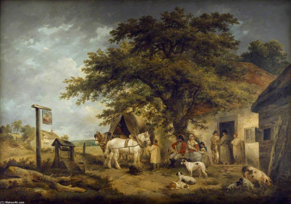 A Halt Of A Soldier And His Family — Džordž Morland