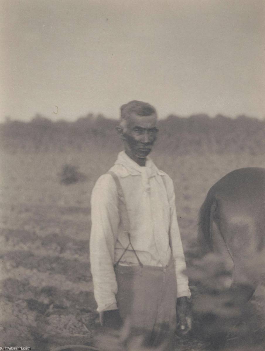 Man In White Shirt In Field — Doris Ulmann