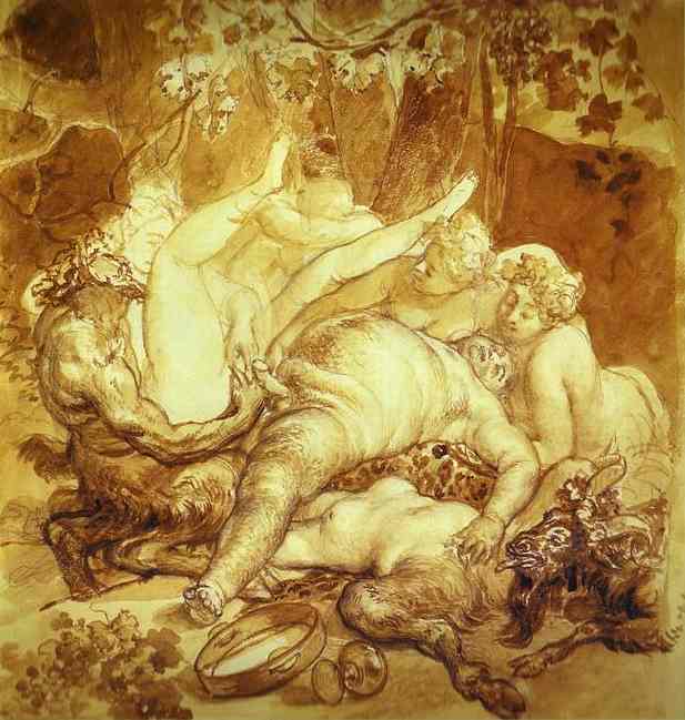 Silen, Satyr And Bacchanals — Karl Pavlovich Bryullov