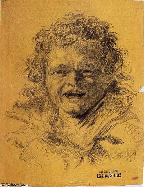 Male Head, Laughing — Albin Egger-lienz