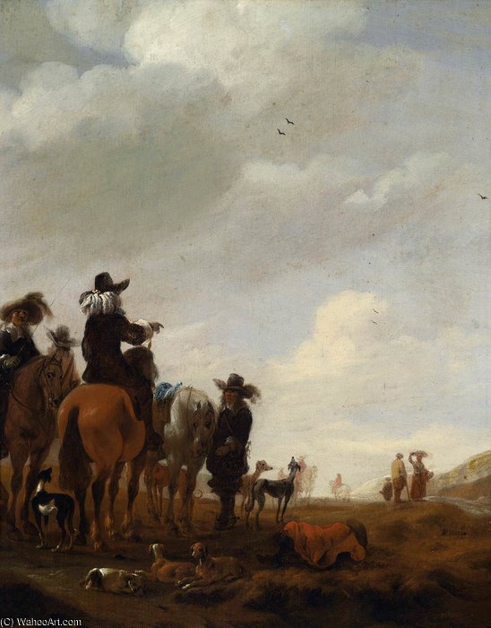 Resting Hunting Party — Abraham Van Der Hoef