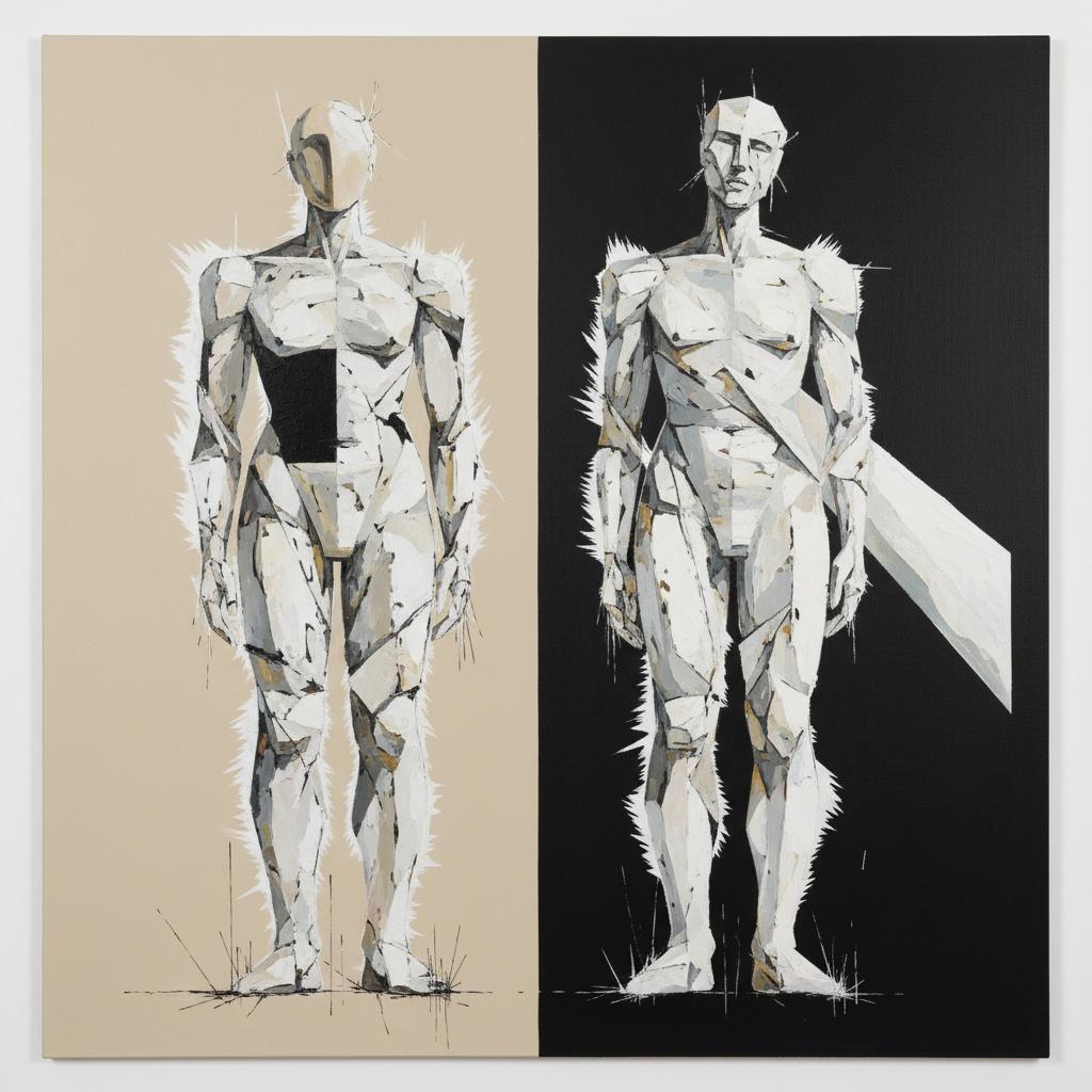 Fragmented Shadows Of Being: A Monolithic Study In Dualistic Deconstruction And Tension — Laurent Fabre