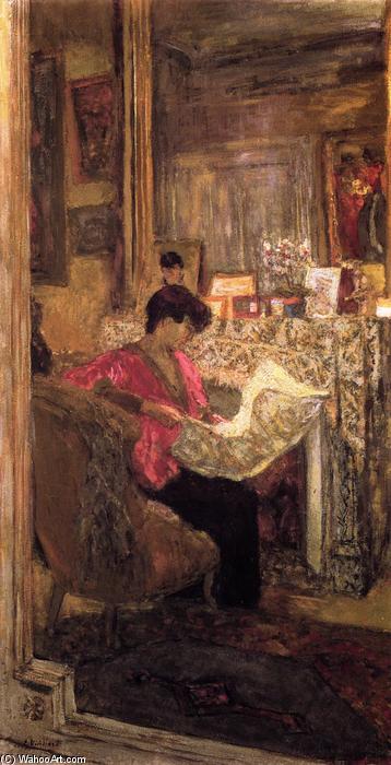 Lucy Hessel Reading The Newspaper, Rue De Naples — Jean-édouard Vuillard