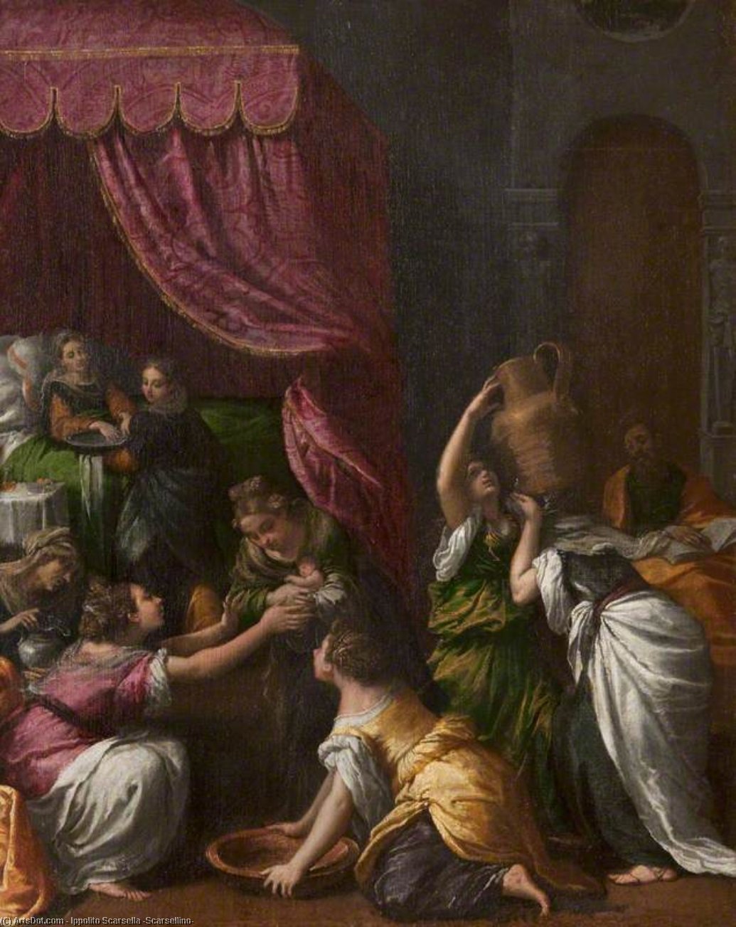The Nativity Of The Virgin — Ippolito Scarsella (scarsellino)