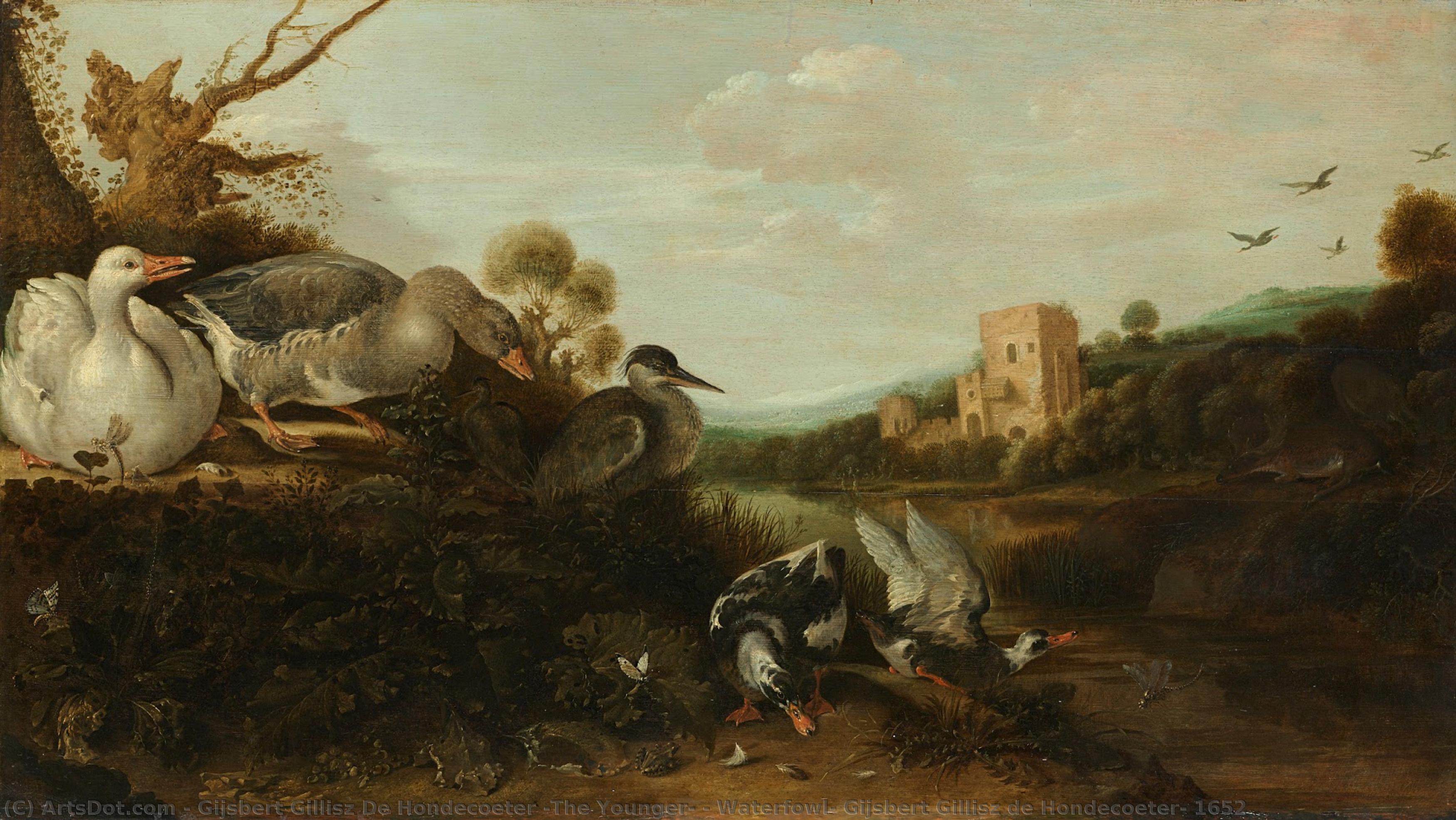 Waterfowl, Gijsbert Gillisz De Hondecoeter, 1652 — Gijsbert Gillisz De Hondecoeter (the Younger)