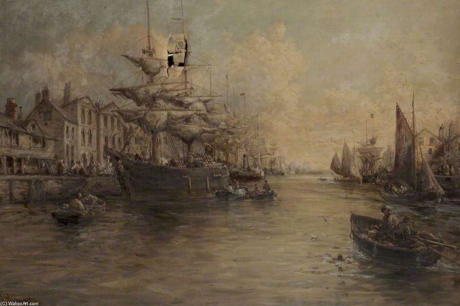 Ship And Boats — William Edward Webb
