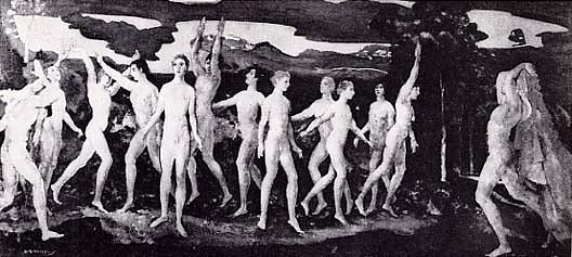 Tiptoeing Youth, (painting) — Arthur B. Davies