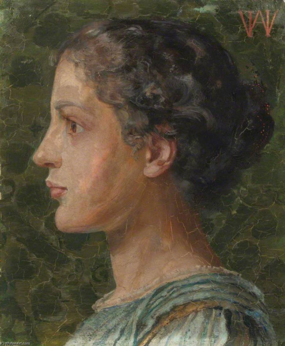 Portrait Of A Girl Wearing A Light Blue Dress — William Herbert Allen