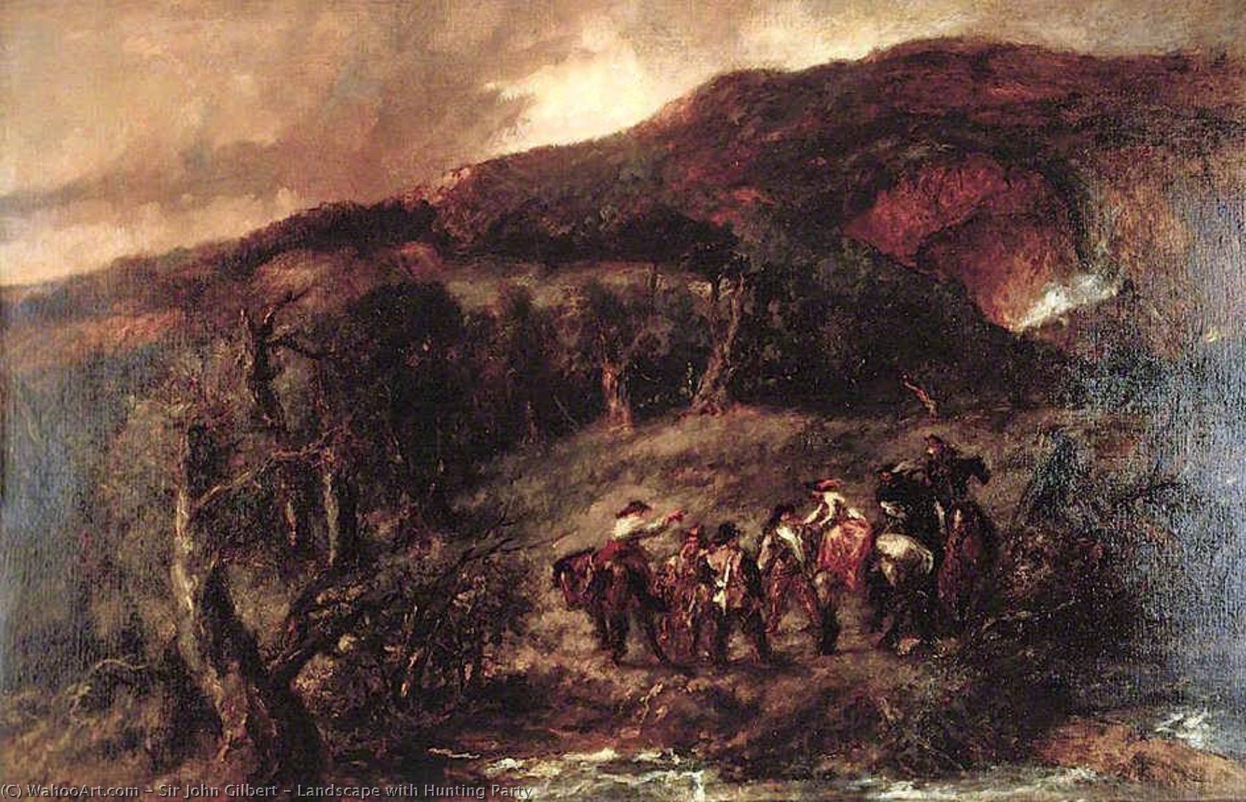 Landscape With Hunting Party — John Gilbert