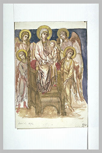 Madonna Enthroned With The Child With Angels — Cimabue